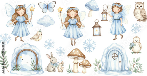 Cute vector illustration set of a happy cartoon family with a smiling woman, baby, and child character icons celebrating love and childhood fun