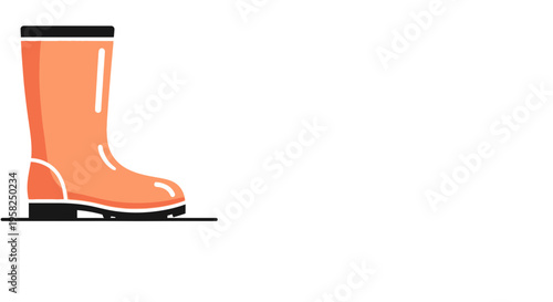 Orange Rain Boot Illustration