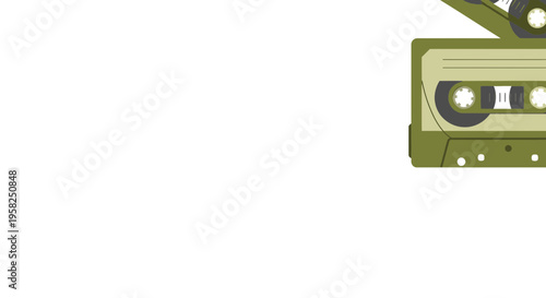 Retro Cassette Tapes Stacked, Vintage Audio Music Media