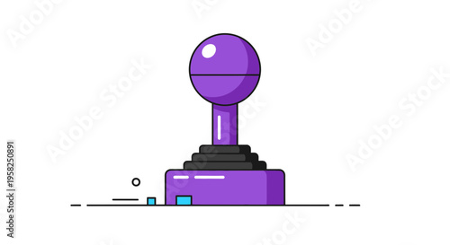 Retro Joystick Controller, Vintage Gamepad, Arcade Control Stick, Purple Color
