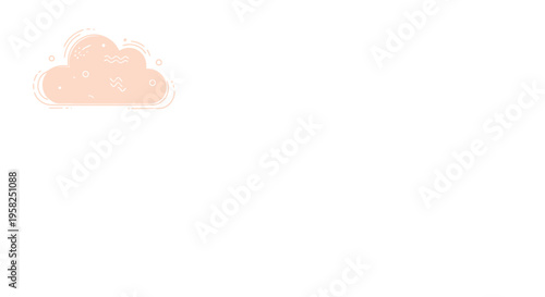 Soft Peach Cloud Illustration with Subtle Texture on White Background