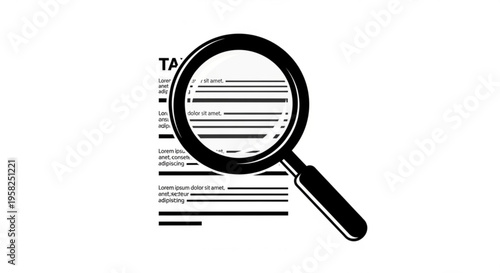 A magnifying glass is used to examine a tax form in a detailed and investigative manner.
