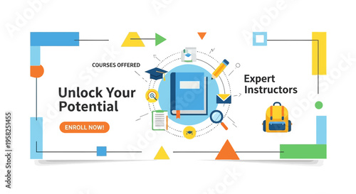 Unlock Your Potential: Online Courses, Expert Instructors, Education Concept