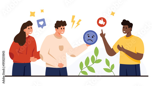 Group of diverse people offering emotional support to a sad friend with positive gestures and communication for mental health awareness and encouragement isolated on white background vector