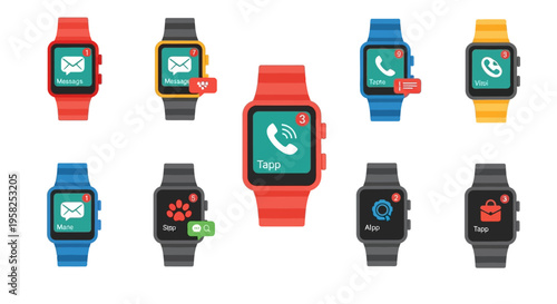 Collection of flat design computer CPU coolers and cooling system icons.