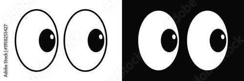 Cartoon Eyes Vector Icon – Funny Character Expression Design