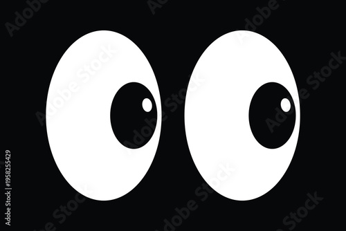 Cartoon Eyes Vector Icon – Funny Expression Character Design