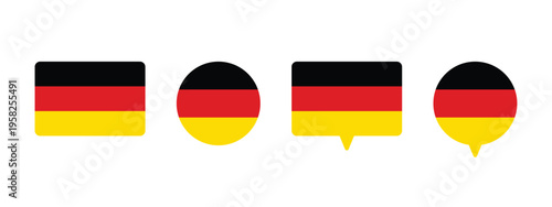 German Flag Vector Icons Set – Cultural Symbol Graphic Design