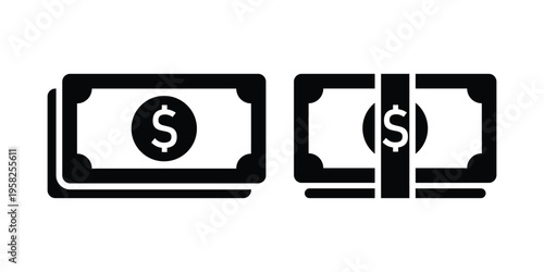 Dollar Bill Cash Currency Vector Icon Financial Design Illustration