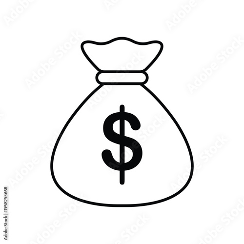 Money Bag Dollar Sign Vector Icon Financial Design Illustration