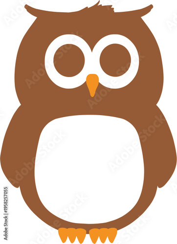 Cute Owl Illustration – Simple Cartoon Bird Vector Icon