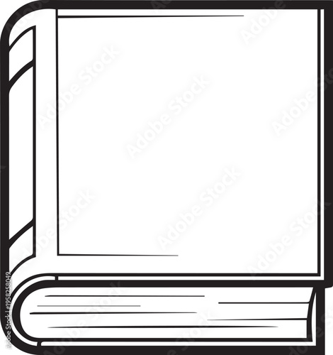 Black and white outline icon of open atlas book isolated on white background