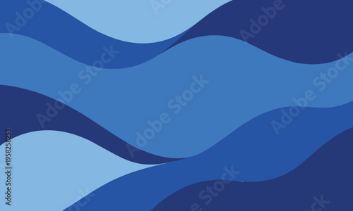 Abstract Blue High Contrast Wave Background Flat Vector Illustration