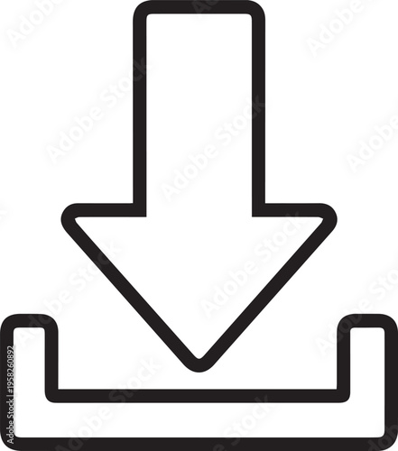 Download icon arrow symbol isolated on white background vector sign