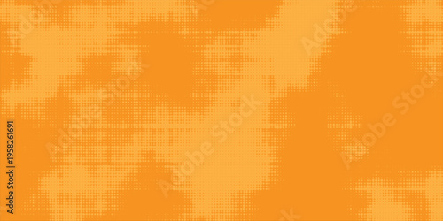 Retro comic orange background with halftone dot pattern. Pixelated gradient texture pop art illustration