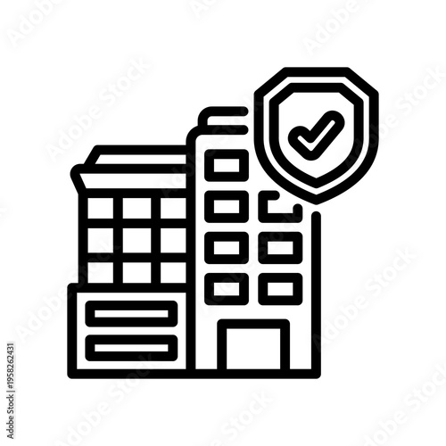 Insurance Company line icon