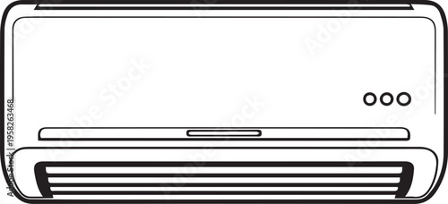 Minimalist black and white air conditioner icon isolated on white background