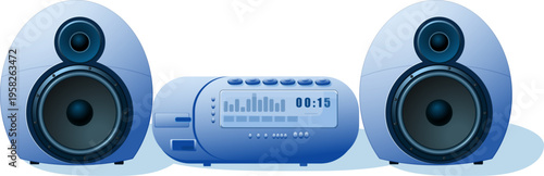 Blue music center for music lovers