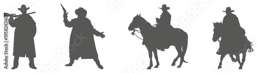 Cowboy silhouette vector illustration isolated on white background

