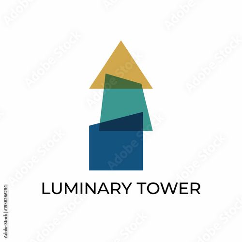 This logo features a minimalist design of overlapping geometric shapes, symbolizing growth and innovation, making it a perfect fit for a tech or creative industry.