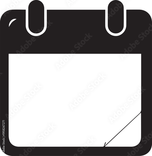 minimalist black and white calendar icon with blank date grid for scheduling