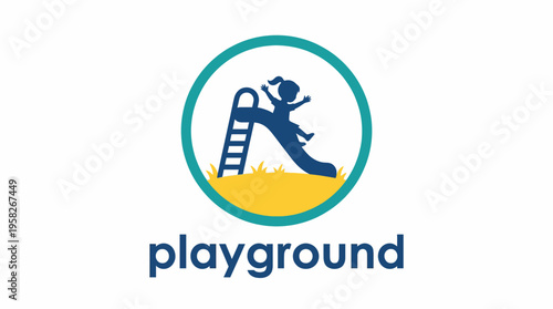 This vibrant playground illustration depicts a cheerful child on a slide, encapsulating the fun, joy, and carefree spirit of childhood and the importance of play in early development.