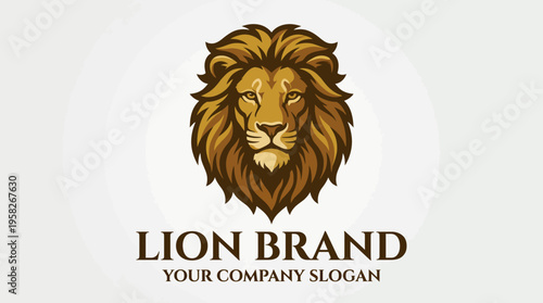 A powerful logo depicting a lion's face, representing strength, courage, and leadership, ideal for a brand looking to convey authority and confidence in its identity.