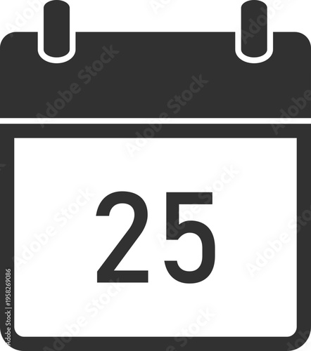 Calendar Page With Number 25