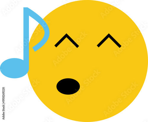 Singing Emoji With Musical Note