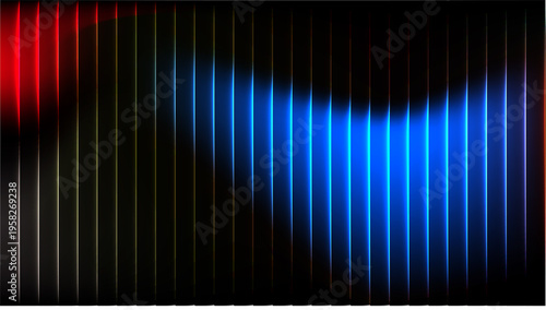 Abstract Glowing Vertical Lines Background with Red and Blue Gradient Light