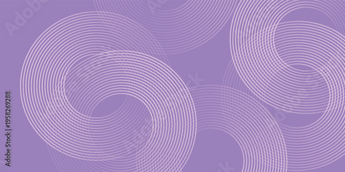Abstract circle lines on pink and purple background. Geometric stripe line art design for poster, brochure, cover, website, header, web banner, presentation.