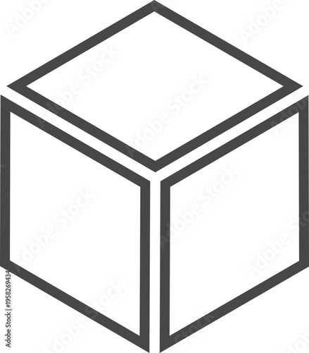 Geometric Cube Outline Icon