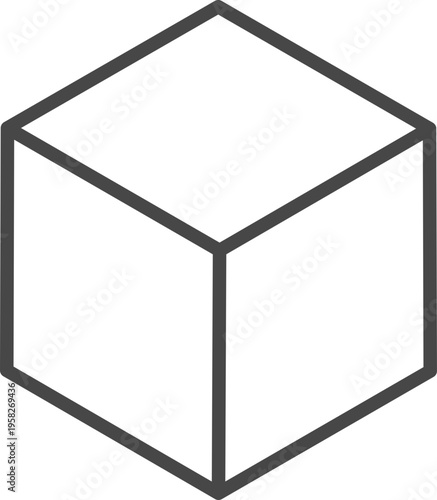Geometric Cube Outline Icon