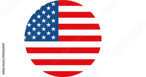 American Flag Circle Emblem