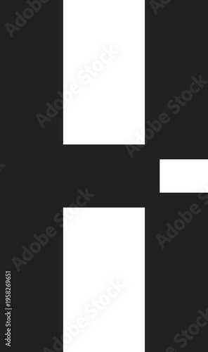 Abstract Geometric H Shape