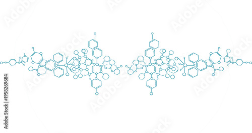 Abstract Molecular Structure Vector Background with Chemical Bonds Hexagonal Rings and Connected Atoms Network for Science Technology Research and Medical Design