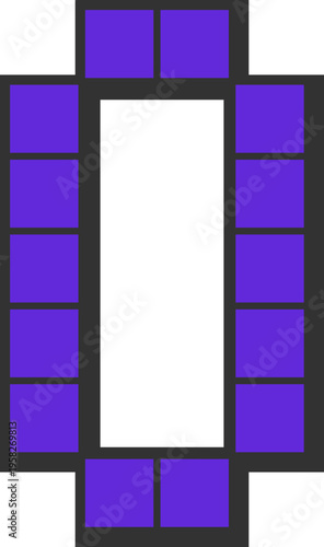 Pixelated Number Zero Icon