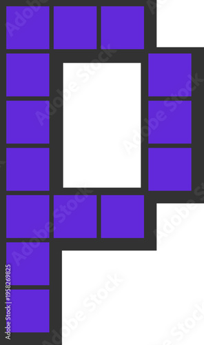 Pixelated Letter P Icon