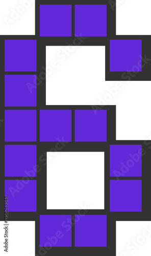 Pixelated Number Six