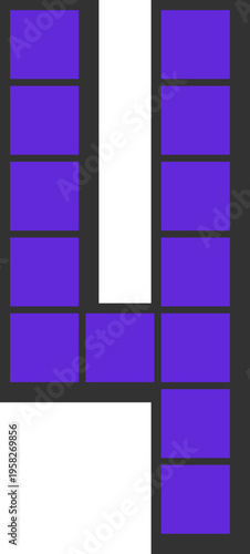 Purple Number 4 Pixel Art