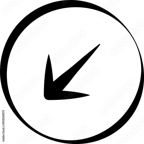 Hand Drawn Arrow in Circle