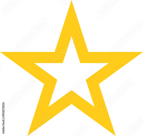 Golden Star Outline Icon