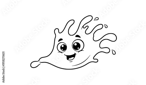 Funny milk splash cartoon character cute dairy vector illustration