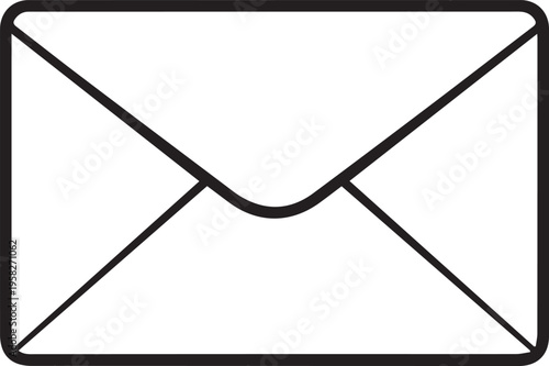 Minimalist black and white envelope icon for business communication design