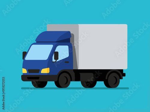 A minimalistic illustration of a delivery truck, representing efficiency and reliability in transportation and logistics services with a modern design approach.