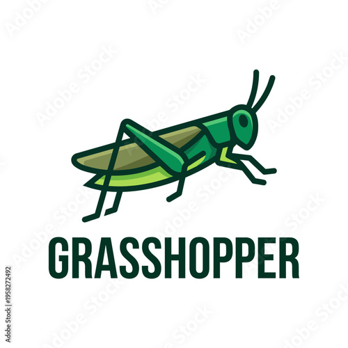 The image features a detailed illustration of a bright green grasshopper that evokes a sense of nature's beauty and the intricate details of insects in the ecosystem.