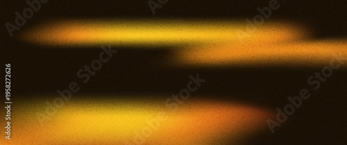 Dark abstract grain background with golden light lines. Black and golden spots gradation. Gradient overlay blur texture with red yellow light leak noise. Vector grainy paper bg with vibrant flare.