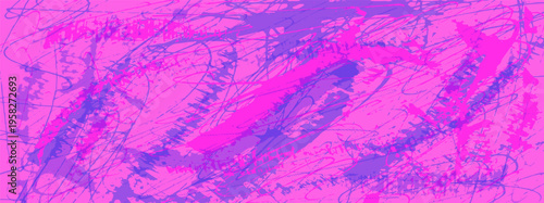 Bright grunge blue and fuchsia risograph background. Riso paper print overlay. Grunge printmaking pink banner template. Vector urban street wall or collage backdrop. Brush stroke halftone effect.