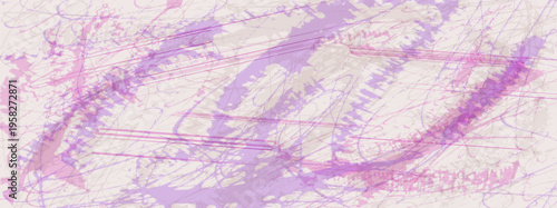 Risograph pale beige and purple colors background. Riso retro paper print overlay. Grunge printmaking banner template. Vector urban street or poster collage backdrop. Brush stroke halftone effect.