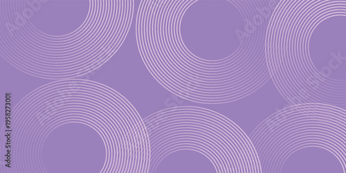 Abstract circle lines on pink and purple background. Geometric stripe line art design for poster, brochure, cover, website, header, web banner, presentation.